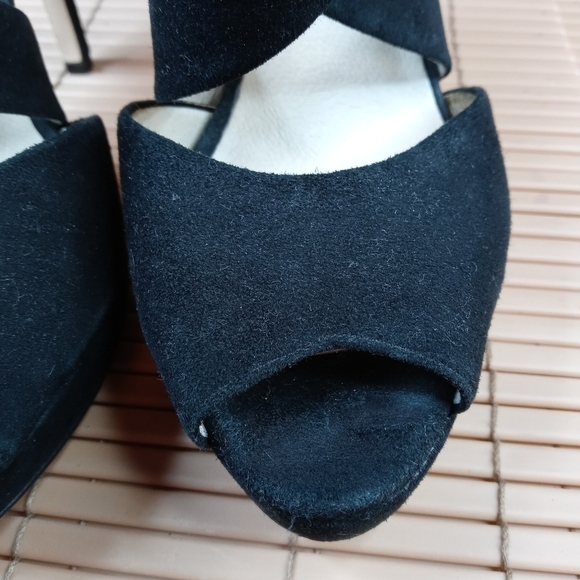Michael Kors Criss Cross Black Suede Platform 5" h - Picture 5 of 10